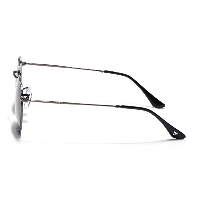 Round Sunglasses for Men & Women (Black Lens | Grey Frame - MG7559)