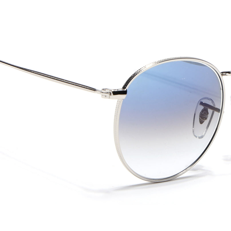 Round Sunglasses for Men & Women (Blue & Clear Lens | Silver Frame - MG7561)