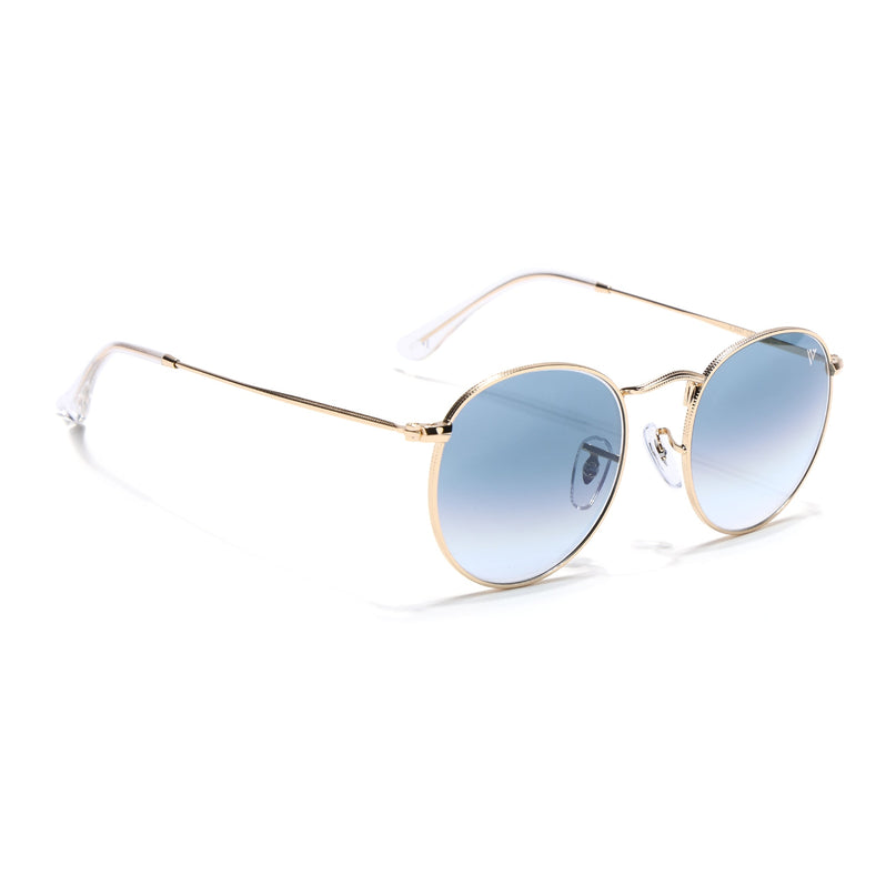 Round Sunglasses for Men & Women (Grey & Clear Lens | Golden Frame - MG7562)