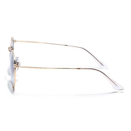 Round Sunglasses for Men & Women (Grey & Clear Lens | Golden Frame - MG7562)