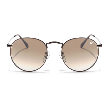 Round Sunglasses for Men & Women (Brown & Clear Lens | Brown Frame - MG7564)