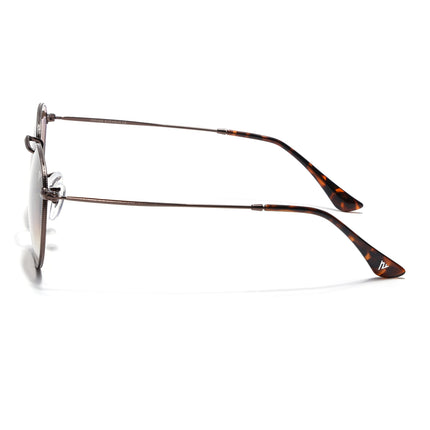 Round Sunglasses for Men & Women (Brown & Clear Lens | Brown Frame - MG7564)
