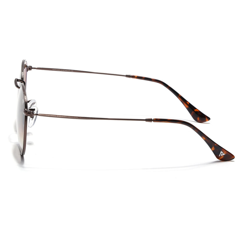 Round Sunglasses for Men & Women (Brown & Clear Lens | Brown Frame - MG7564)