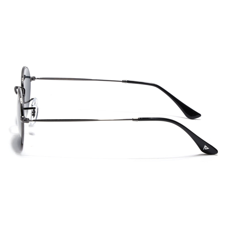 Oval Sunglasses for Men & Women (Black Lens | Grey Frame - MG7547)