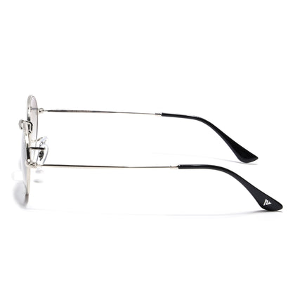 Oval Sunglasses for Men & Women (Blue & Clear Lens | Silver Frame - MG7549)