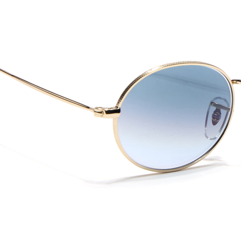 Oval Sunglasses for Men & Women (Grey & Clear Lens | Golden Frame - MG7550)