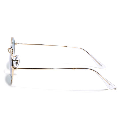 Oval Sunglasses for Men & Women (Grey & Clear Lens | Golden Frame - MG7550)