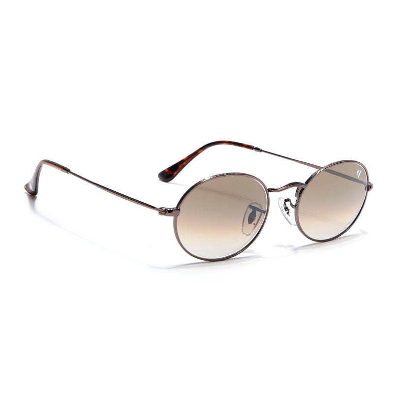 Oval Sunglasses for Men & Women (Brown & Clear Lens | Brown Frame - MG7552)