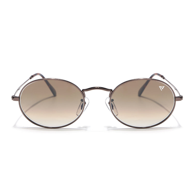 Oval Sunglasses for Men & Women (Brown & Clear Lens | Brown Frame - MG7552)