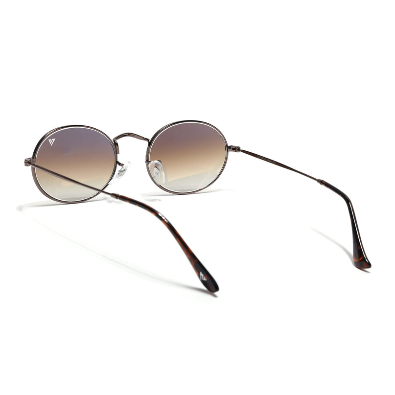 Oval Sunglasses for Men & Women (Brown & Clear Lens | Brown Frame - MG7552)