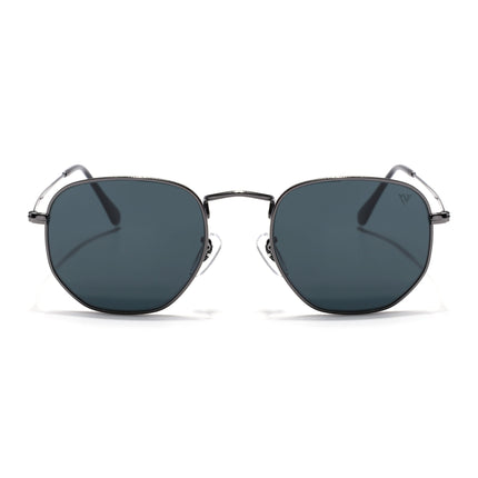 Round Sunglasses for Men & Women (Black Lens | Grey Frame - MG7571)
