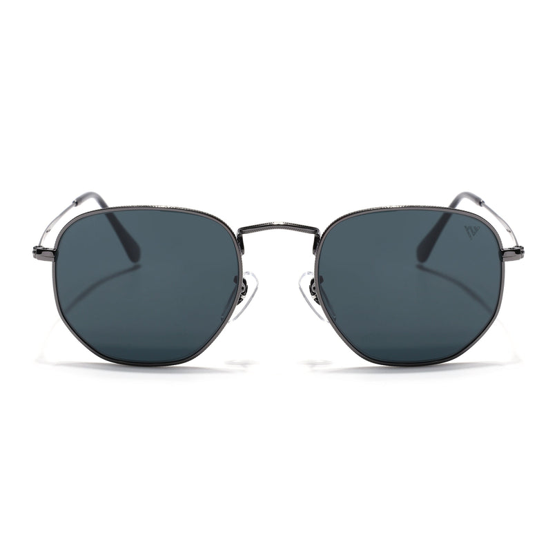 Round Sunglasses for Men & Women (Black Lens | Grey Frame - MG7571)