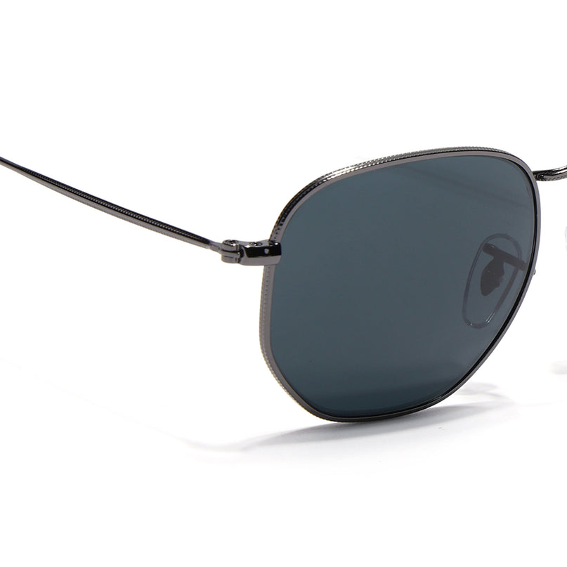 Round Sunglasses for Men & Women (Black Lens | Grey Frame - MG7571)