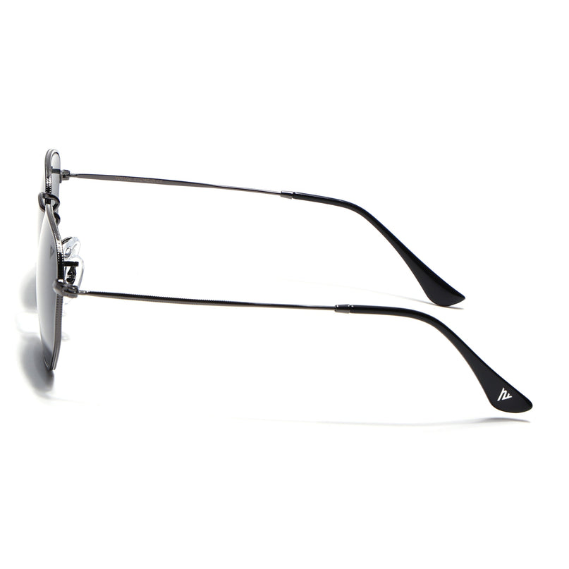 Round Sunglasses for Men & Women (Black Lens | Grey Frame - MG7571)