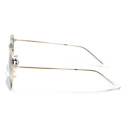 Round Sunglasses for Men & Women (Grey & Clear Lens | Golden Frame - MG7574)