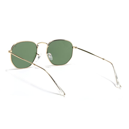 Round Sunglasses for Men & Women (Olive Lens | Golden Frame - MG7575)