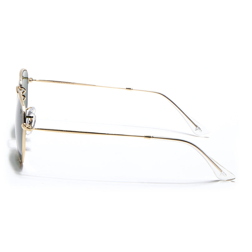Round Sunglasses for Men & Women (Olive Lens | Golden Frame - MG7575)