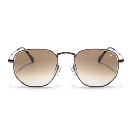 Round Sunglasses for Men & Women (Brown & Clear Lens | Brown Frame - MG7576)