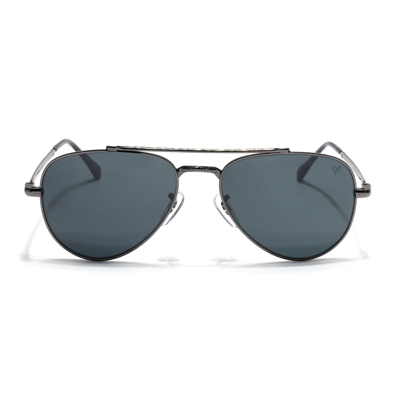 Aviator Sunglasses for Men & Women (Black Lens | Grey Frame - MG7619)