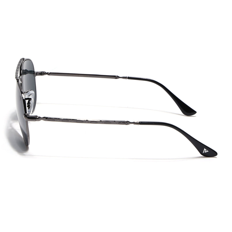 Aviator Sunglasses for Men & Women (Black Lens | Grey Frame - MG7619)