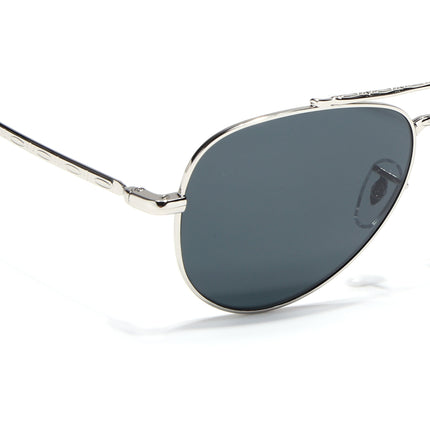 Aviator Sunglasses for Men & Women (Black Lens | Silver Frame - MG7620)