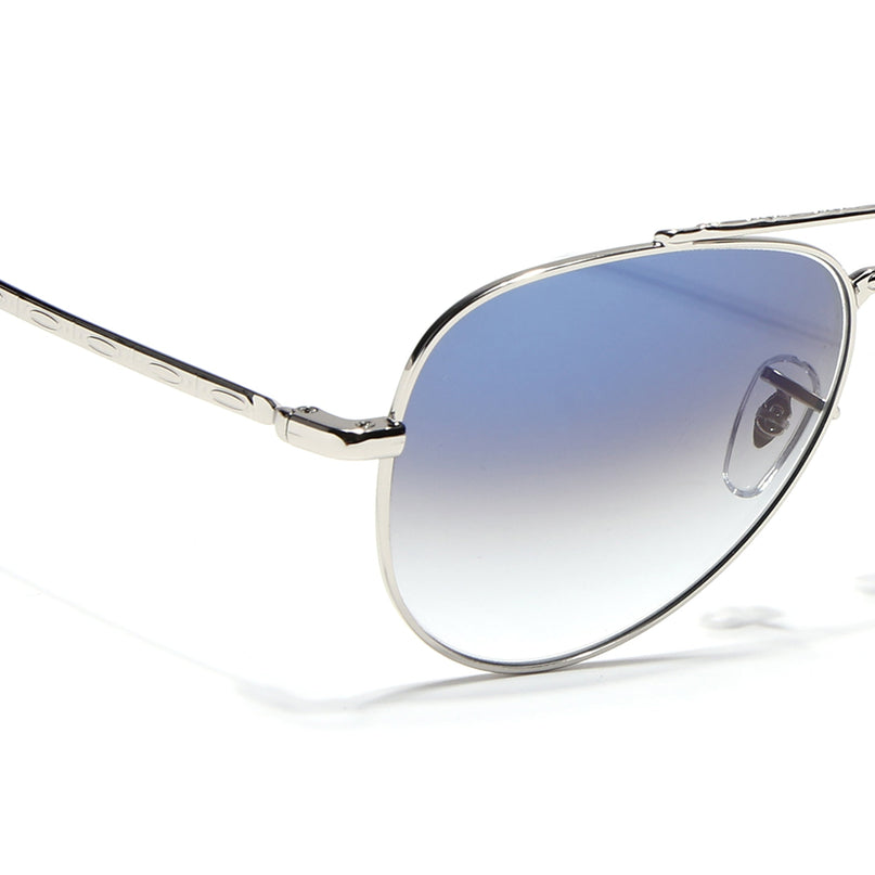 Aviator Sunglasses for Men & Women (Blue & Clear Lens | Silver Frame - MG7621)