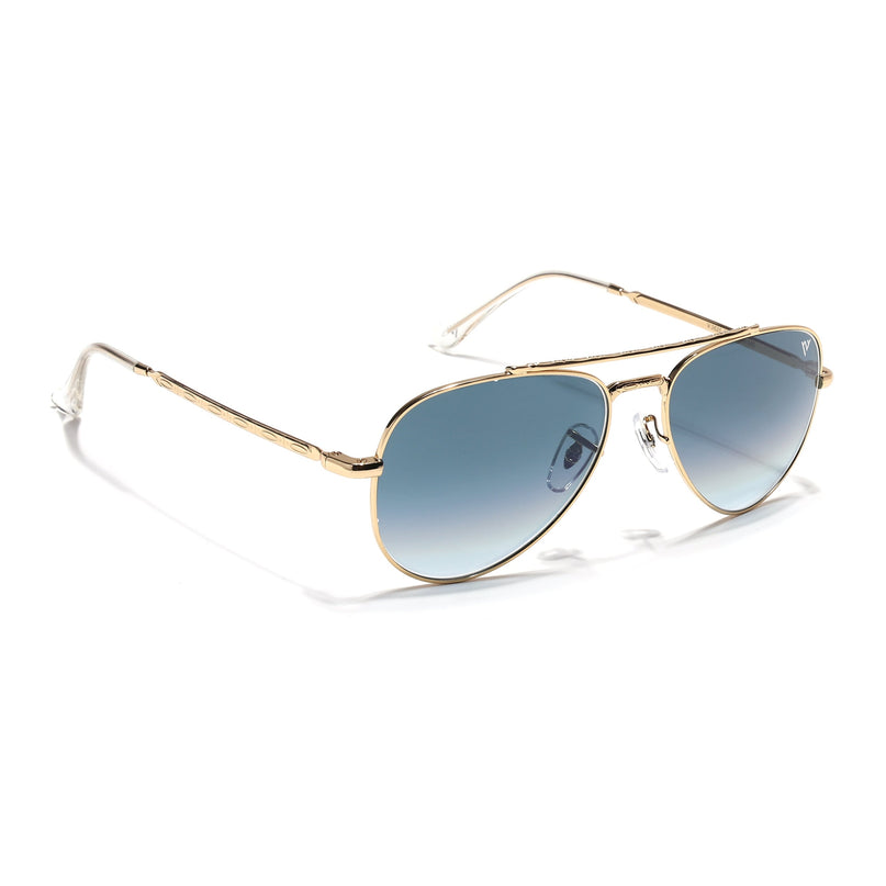 Aviator Sunglasses for Men & Women (Grey & Clear Lens | Golden Frame - MG7623)