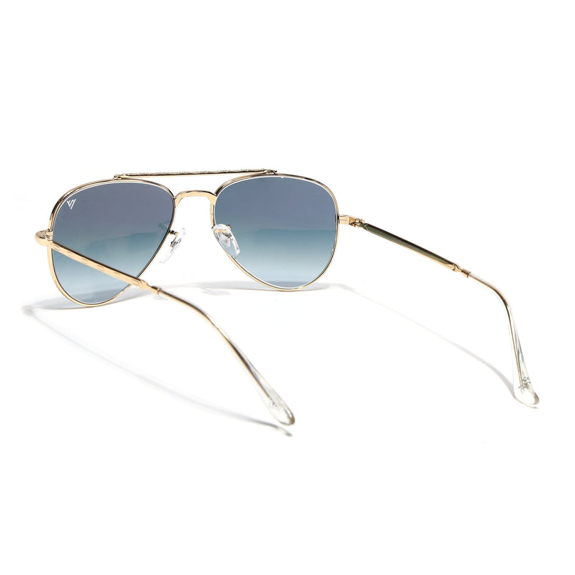 Aviator Sunglasses for Men & Women (Grey & Clear Lens | Golden Frame - MG7623)