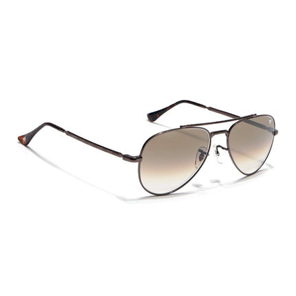 Aviator Sunglasses for Men & Women (Brown & Clear Lens | Brown Frame - MG7624)