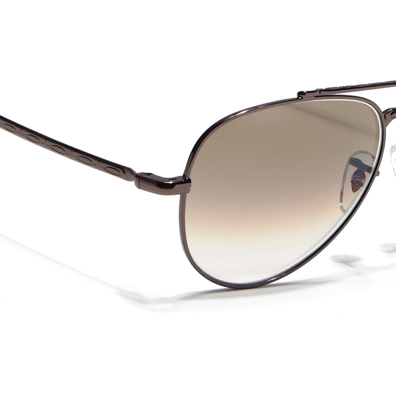 Aviator Sunglasses for Men & Women (Brown & Clear Lens | Brown Frame - MG7624)