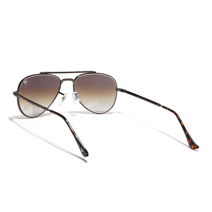 Aviator Sunglasses for Men & Women (Brown & Clear Lens | Brown Frame - MG7624)