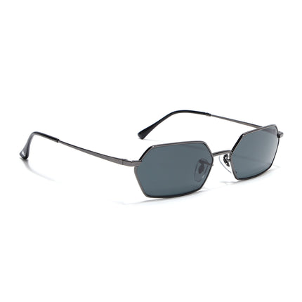 Hexagonal Sunglasses for Men & Women (Black Lens | Grey Frame - MG7631)