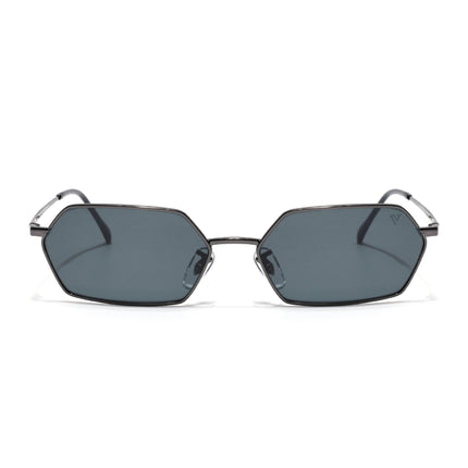 Hexagonal Sunglasses for Men & Women (Black Lens | Grey Frame - MG7631)