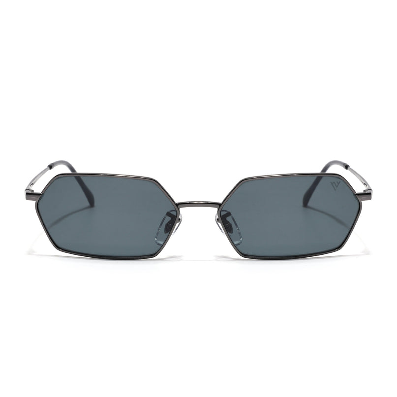 Hexagonal Sunglasses for Men & Women (Black Lens | Grey Frame - MG7631)