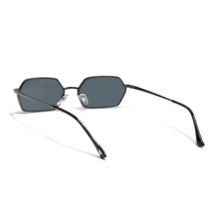 Hexagonal Sunglasses for Men & Women (Black Lens | Grey Frame - MG7631)