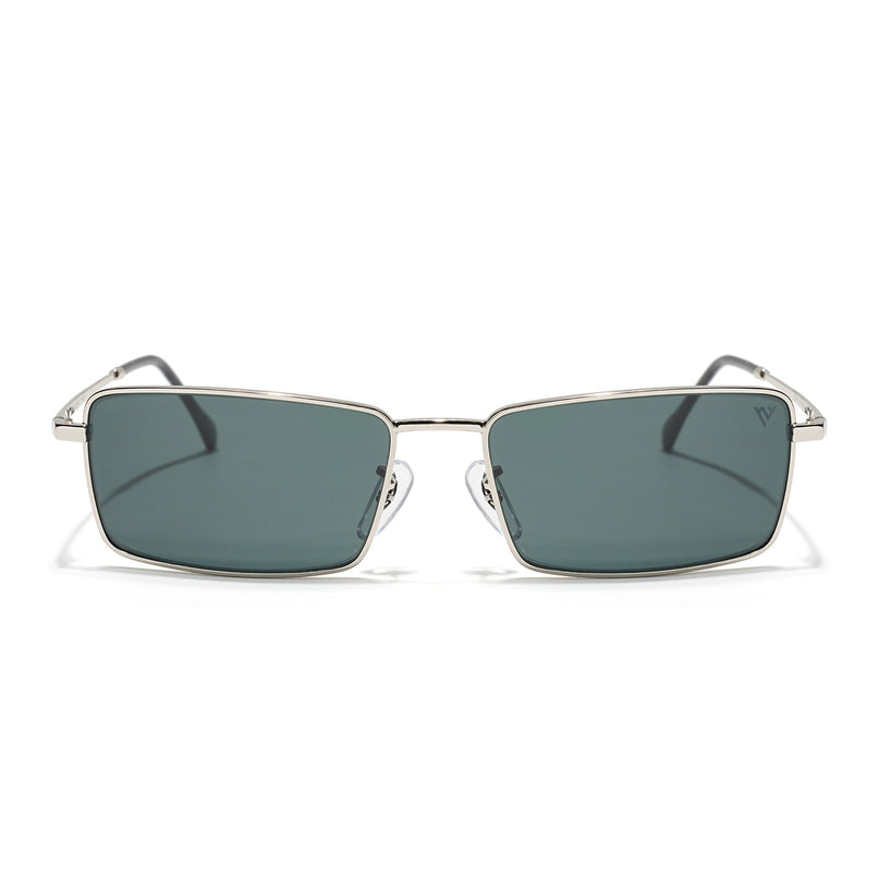 Malana | Black Rectangle Sunglasses | Silver Frame - MG7739