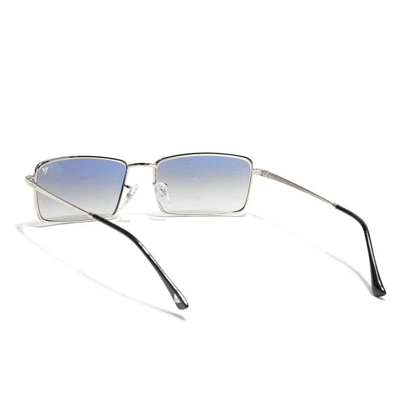 Malana | Blue & Clear Rectangle Sunglasses | Silver Frame - MG7740