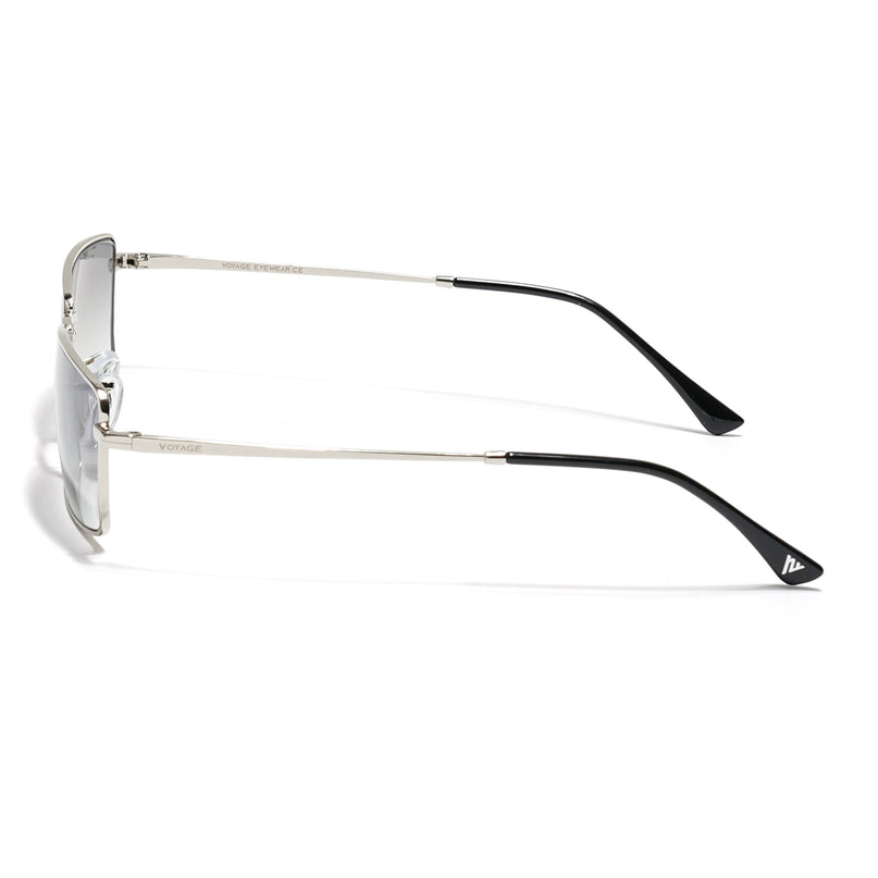 Malana | Blue & Clear Rectangle Sunglasses | Silver Frame - MG7740