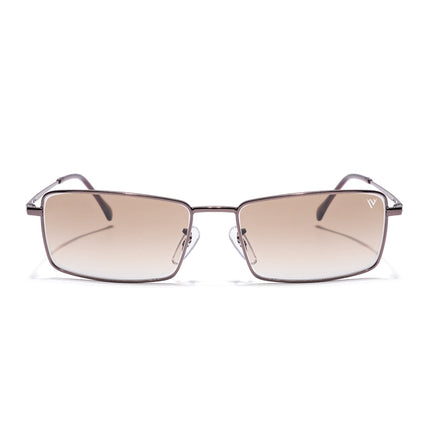 Malana | Brown & Clear Rectangle Sunglasses | Brown Frame - MG7743