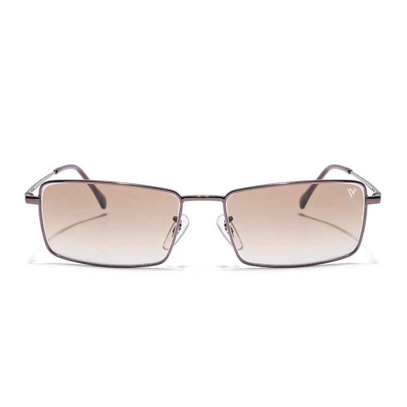 Malana | Brown & Clear Rectangle Sunglasses | Brown Frame - MG7743
