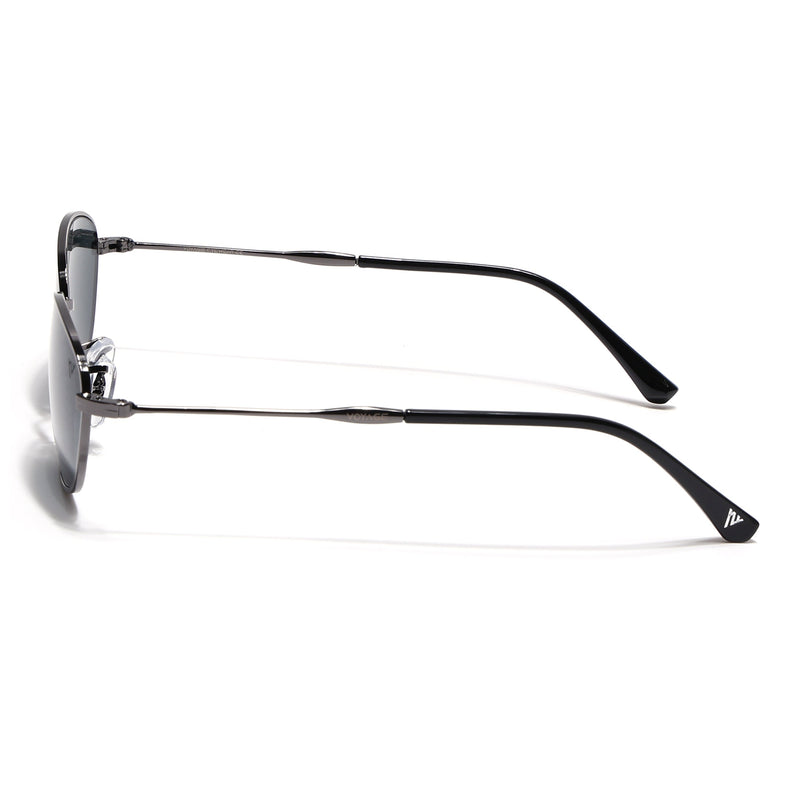Oval Sunglasses for Men & Women (Black Lens | Grey Frame - MG7625)