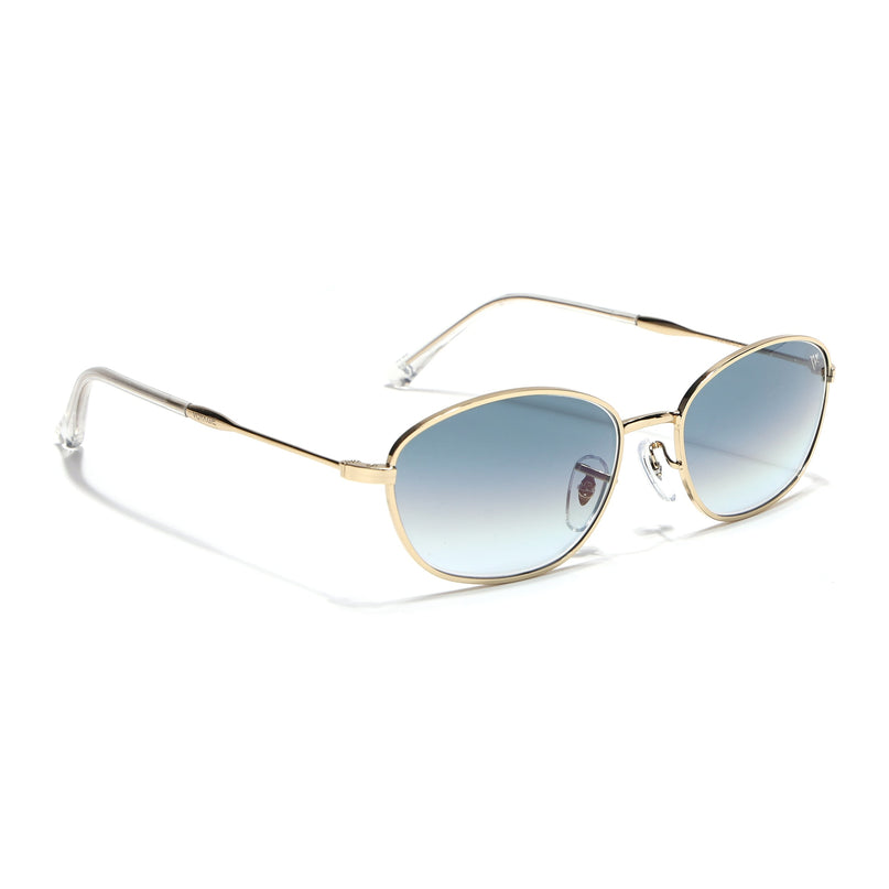 Oval Sunglasses for Men & Women (Grey & Clear Lens | Golden Frame - MG7629)