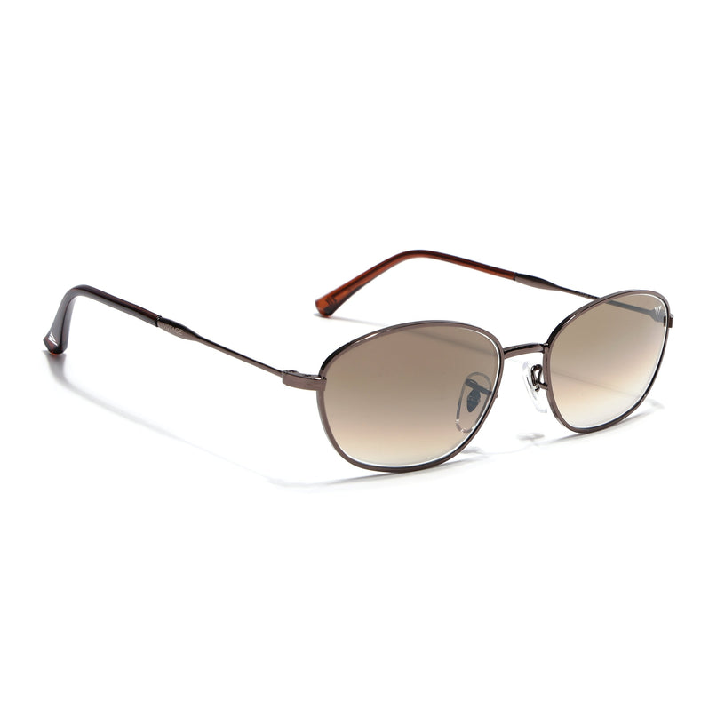 Oval Sunglasses for Men & Women (Brown & Clear Lens | Brown Frame - MG7630)