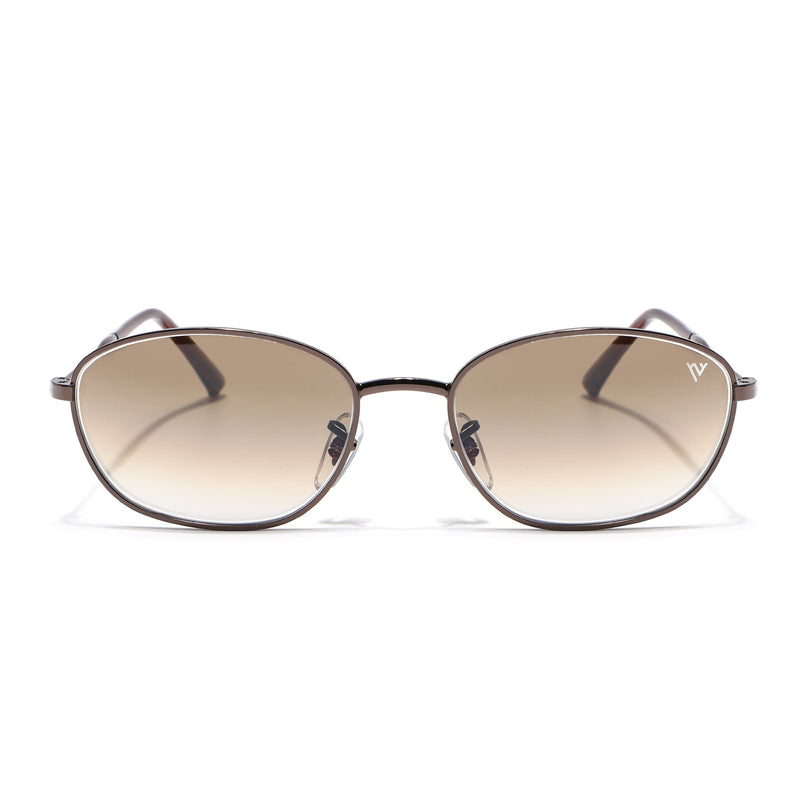 Oval Sunglasses for Men & Women (Brown & Clear Lens | Brown Frame - MG7630)