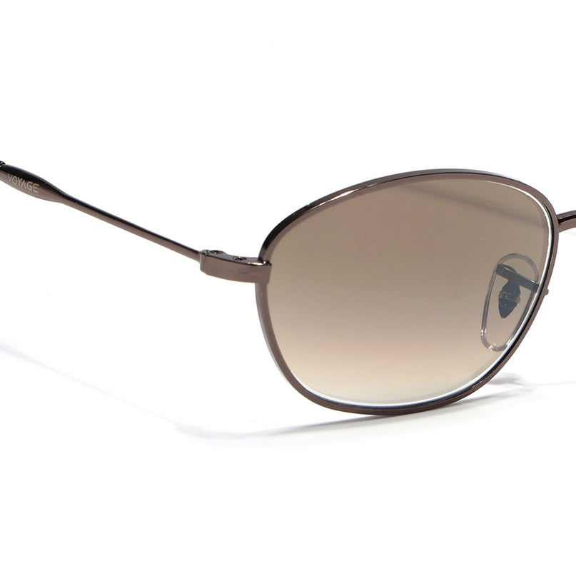 Oval Sunglasses for Men & Women (Brown & Clear Lens | Brown Frame - MG7630)
