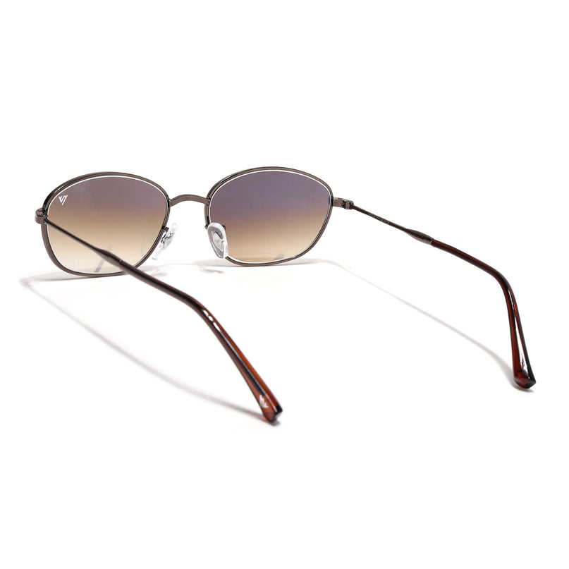 Oval Sunglasses for Men & Women (Brown & Clear Lens | Brown Frame - MG7630)