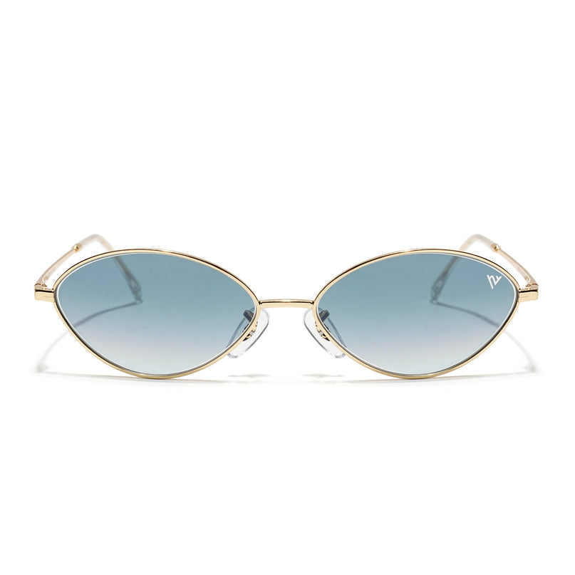 Malana | Grey & Clear Oval Sunglasses Golden Frame - MG7747