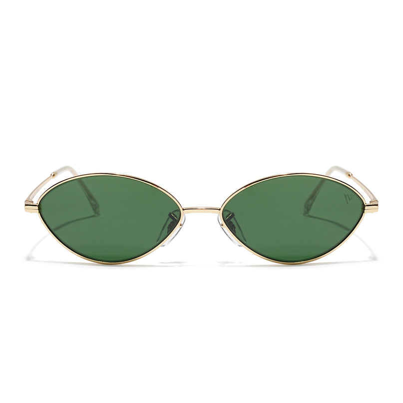 Malana | Green Oval Sunglasses | Golden Frame - MG7748