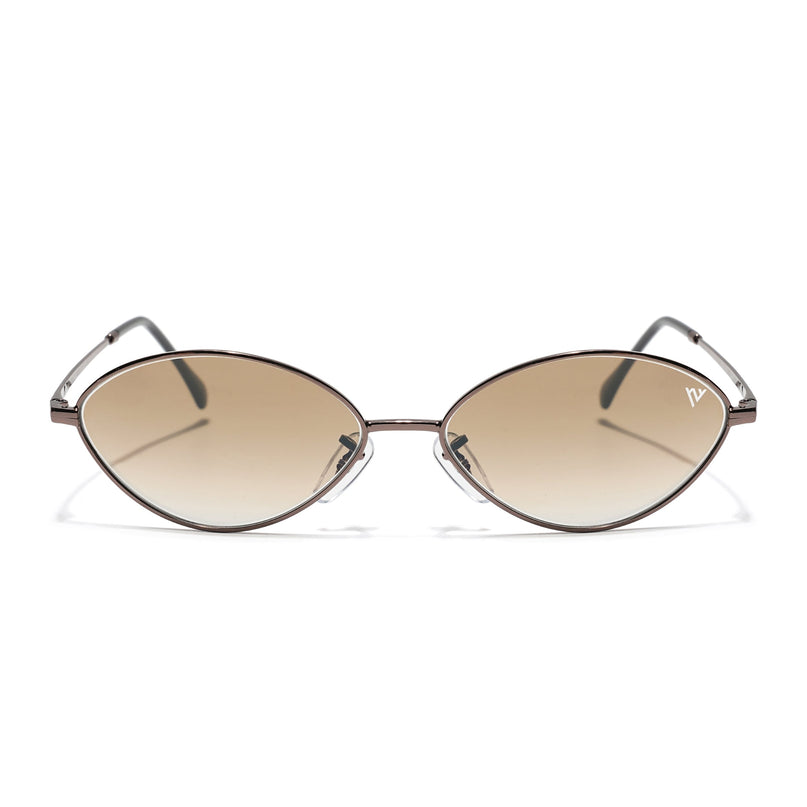 Malana | Brown & Clear Oval Sunglasses | Brown Frame - MG7749