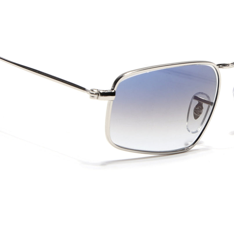 Rectangle Sunglasses for Men & Women (Blue & Clear Lens | Silver Frame - MG7555)